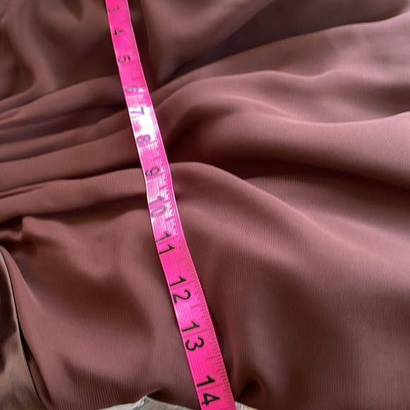 NWOT Bella by VENUS Maxi Gown- brown  chiffon one shoulder Sz 12- Gorgeous - Picture 9 of 11